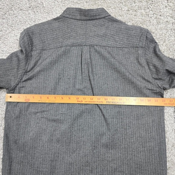 Flint and Tinder Shirt Mens Large Gray Herringbone Button Down Long Sleeve Twill - Picture 8 of 11
